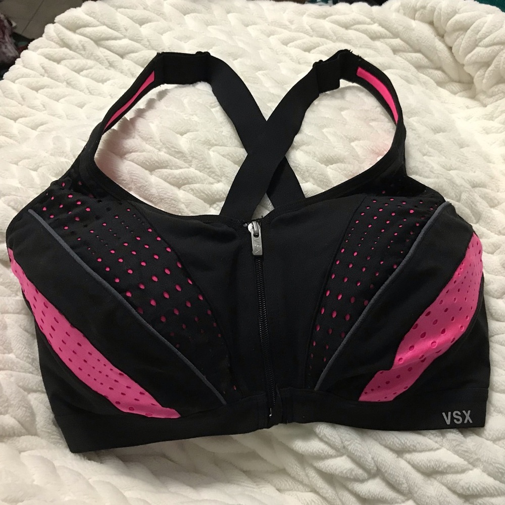 Black & Pink Victoria’s Secret Sports Bra, 34DD